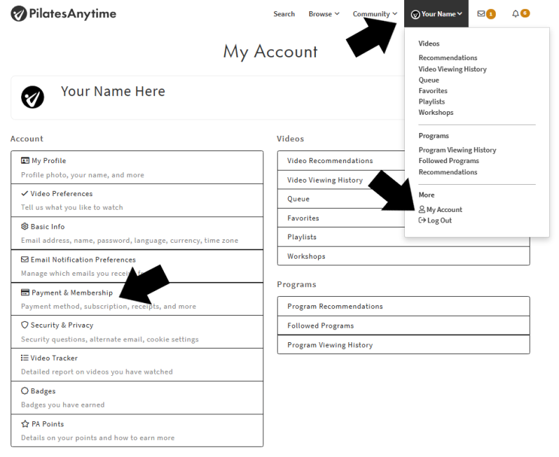 My Account Select Payment and Membership.png
